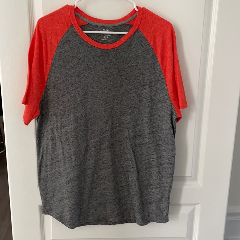Old Navy ultra soft washed grey and orange tee